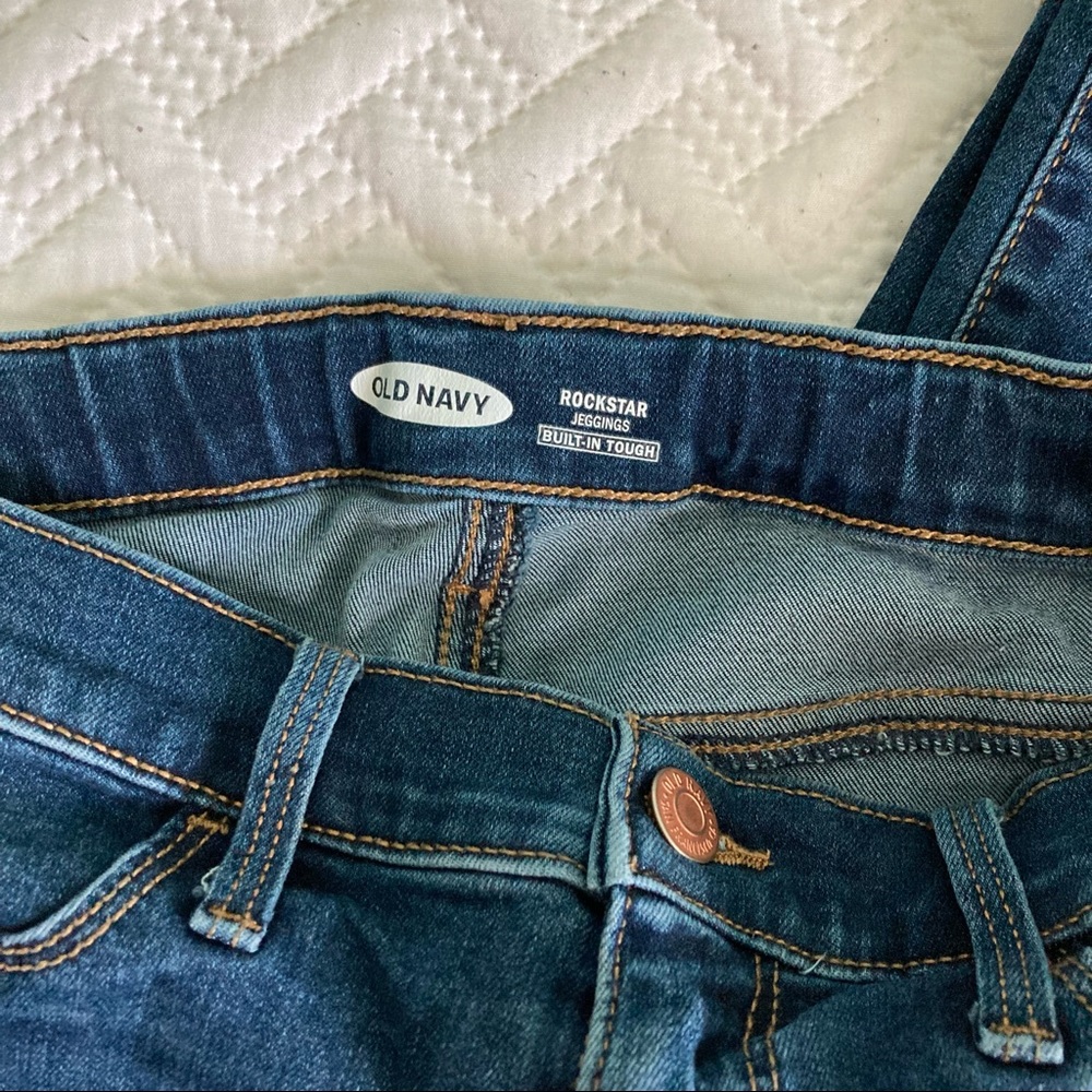 - SOLD - Old Navy • Dark Wash Rockstar Jeggings Girls Size 12 EUC - Picture 6 of 6